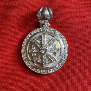 Vintage Silver Tone Rhinestone Pendant